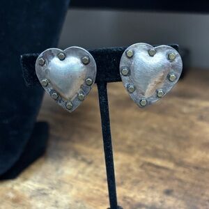 Sterling Silver Heart Stud Earrings